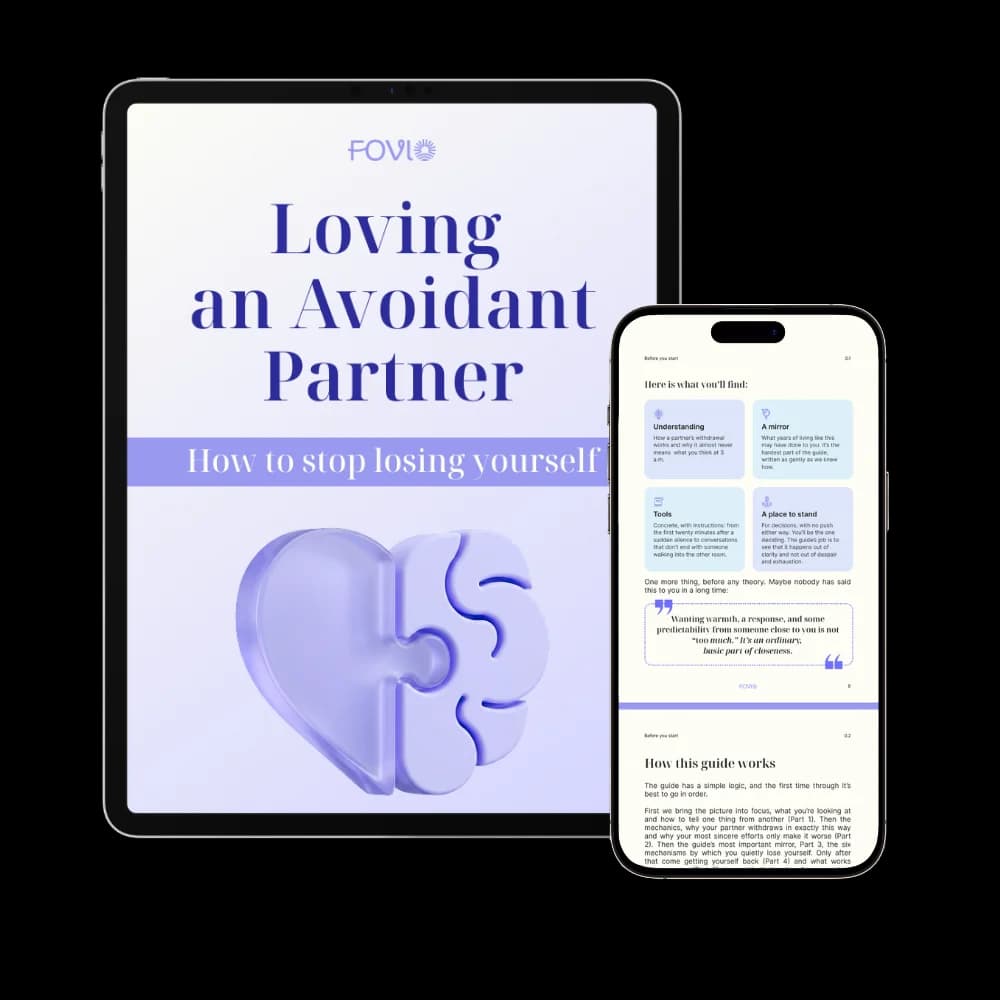Fovio guide «Loving an Avoidant Partner» - cover