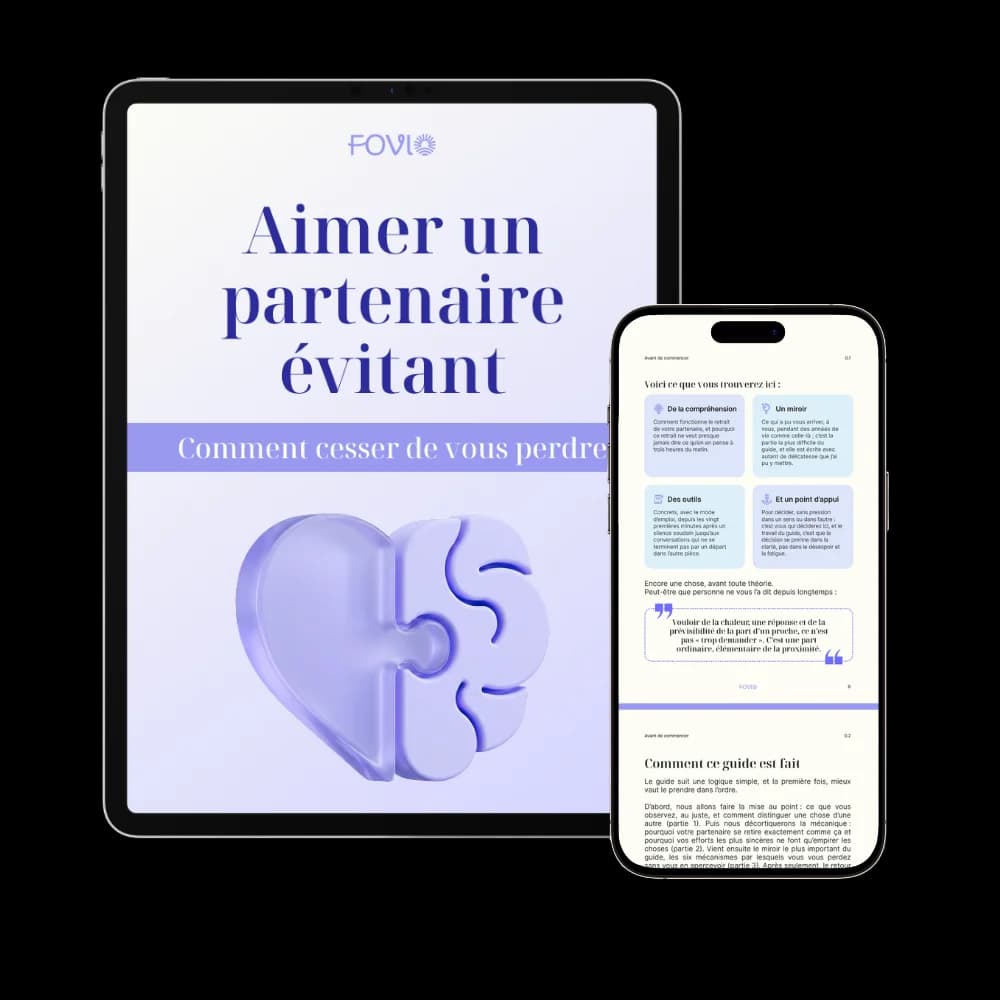 Guide Fovio « Aimer un partenaire évitant » - couverture